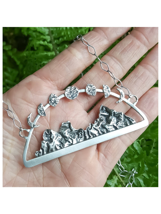 Phases of the Moon Mountain Range Necklace