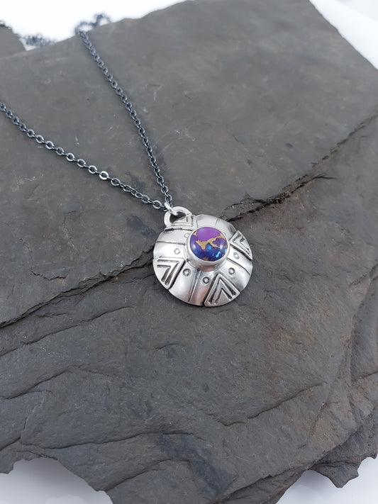Southwestern Purple Copper Turquoise Necklace