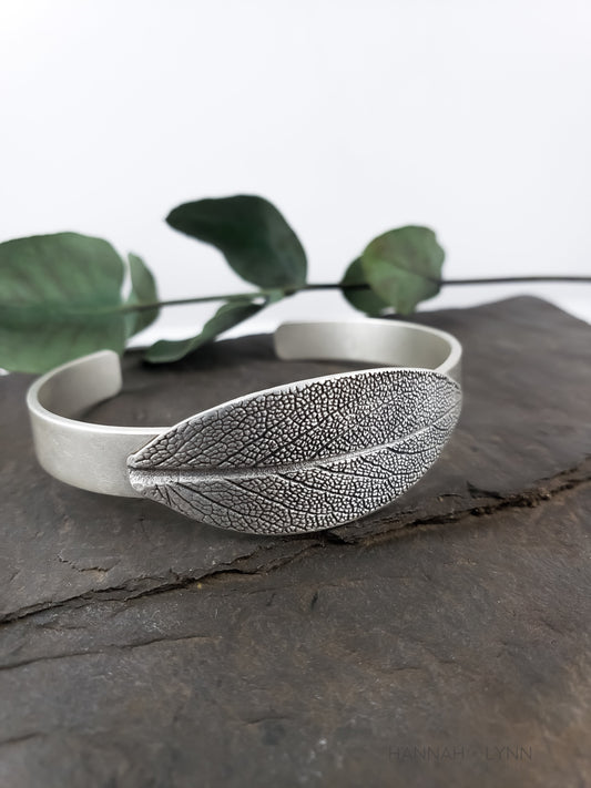 Sage Leaf Cuff Bracelet