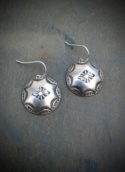Southwestern Hand Stamped Dome Earrings