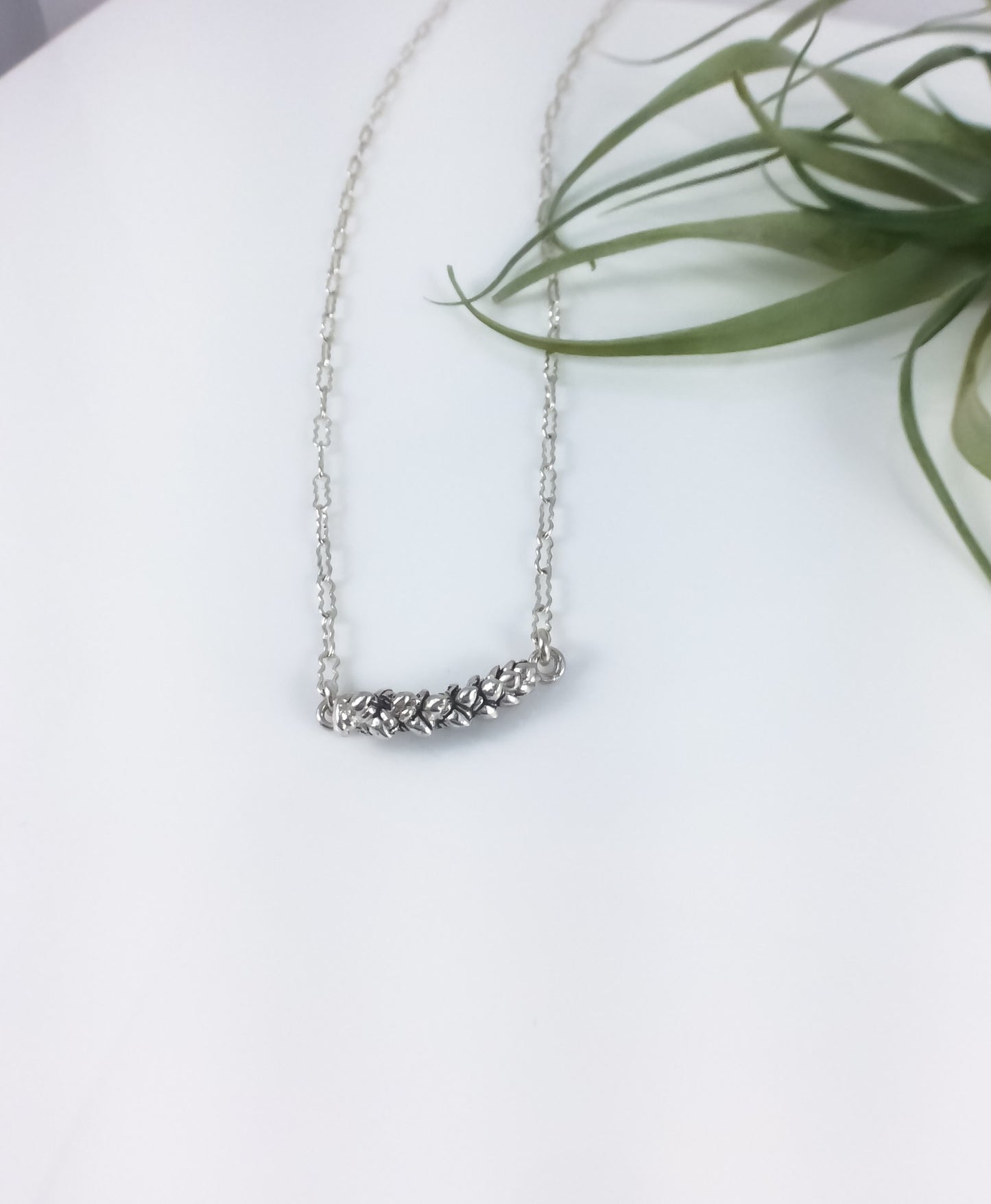 Succulent Pod Bar Necklace    //    Sterling Silver or Bronze & 14K Gold Filled