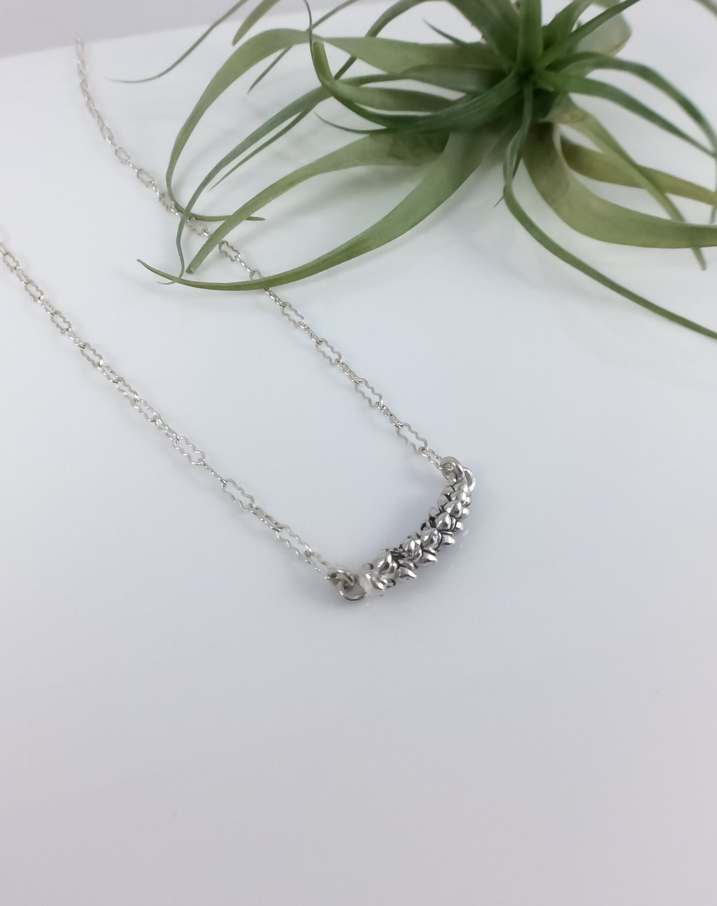 Succulent Pod Bar Necklace    //    Sterling Silver or Bronze & 14K Gold Filled