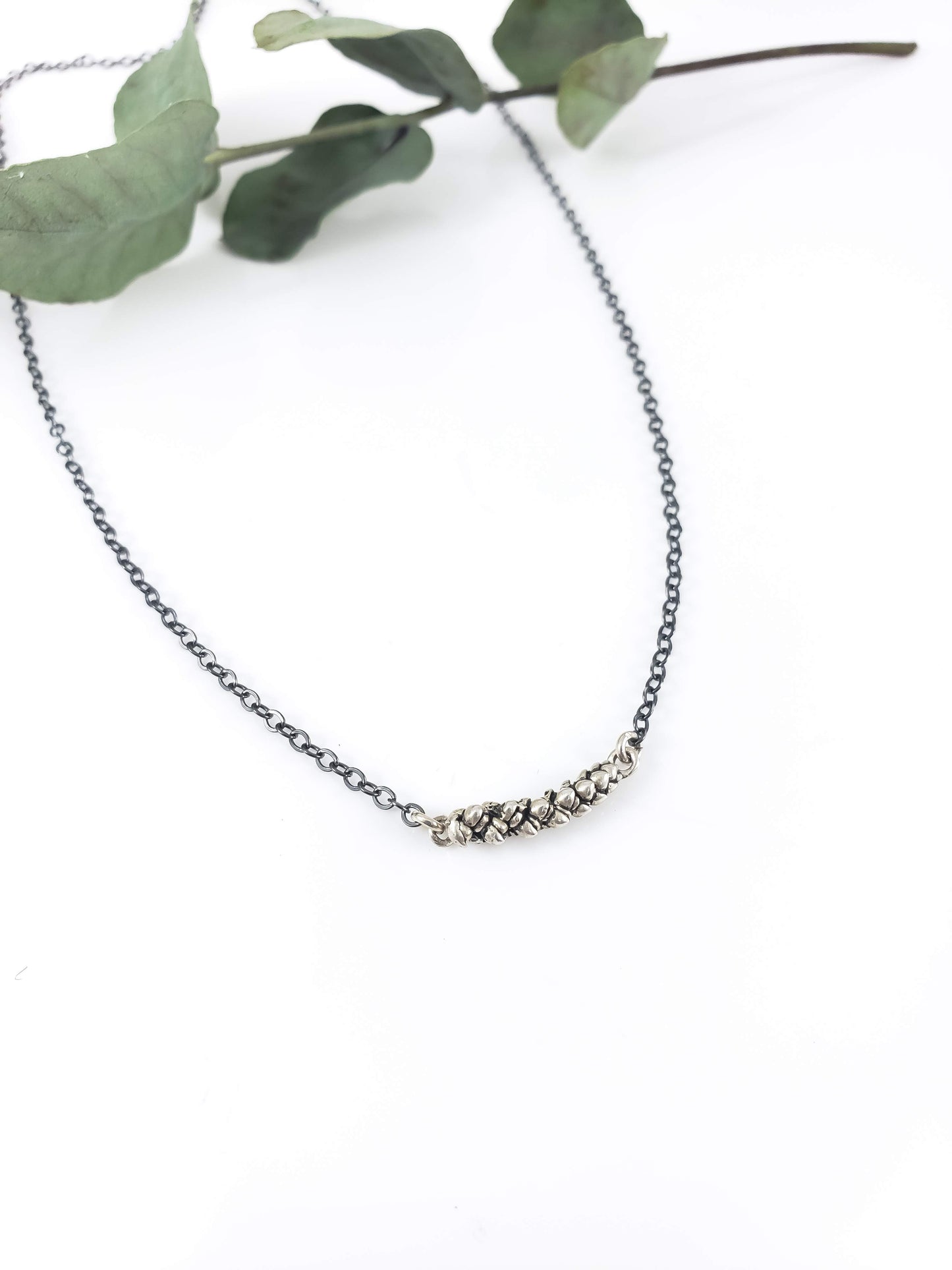 Succulent Pod Bar Necklace    //    Sterling Silver or Bronze & 14K Gold Filled