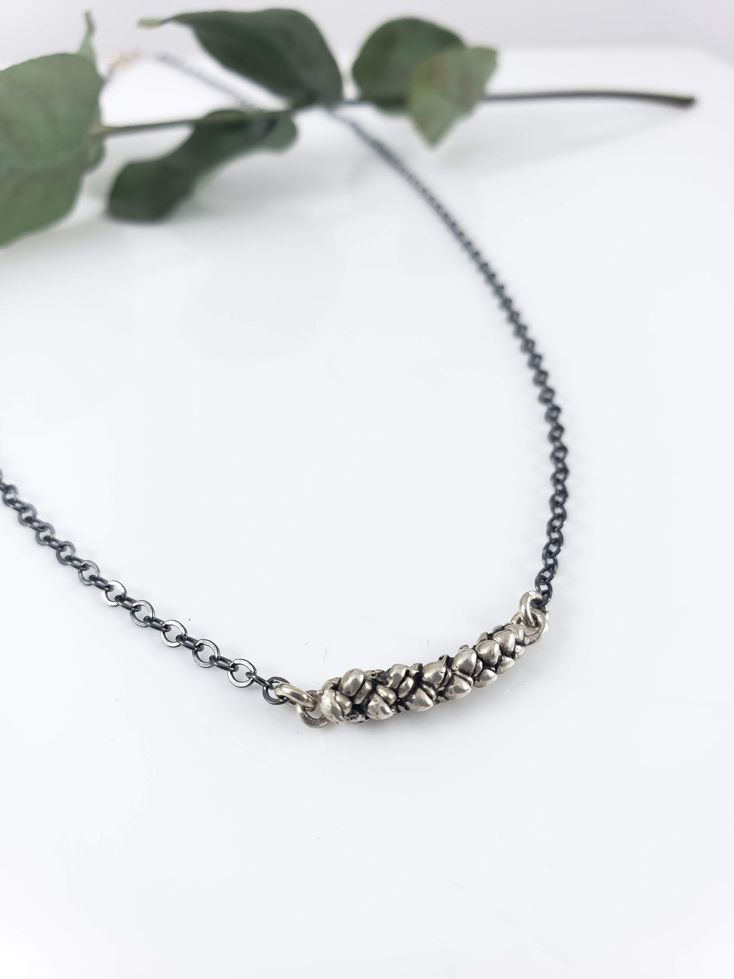 Succulent Pod Bar Necklace    //    Sterling Silver or Bronze & 14K Gold Filled