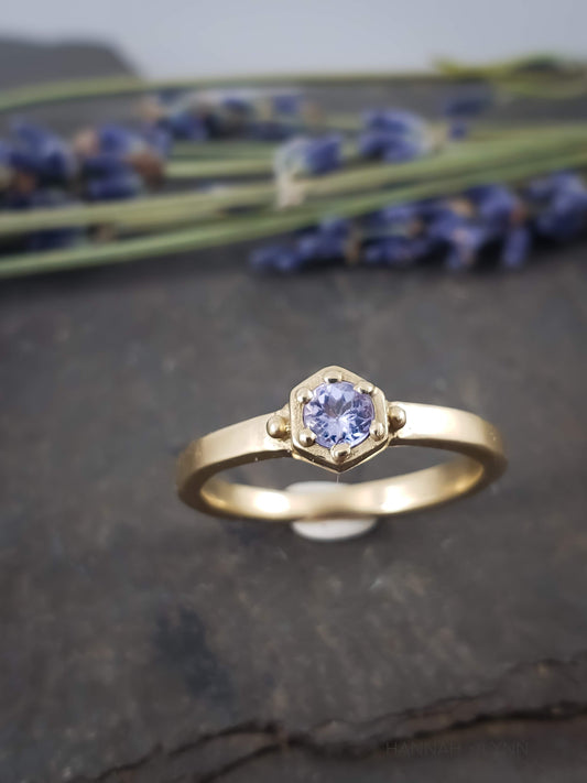 Tanzanite Hexagon Ring