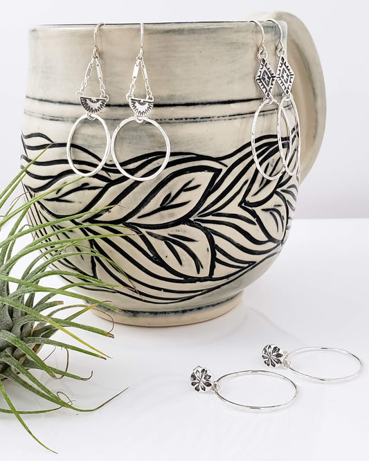 Southwestern Hand Stamped Earrings- Reserved for Christina
