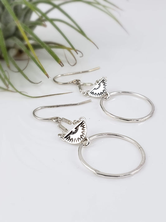 Southwestern Sterling Silver Chandelier Hoop Earrings
