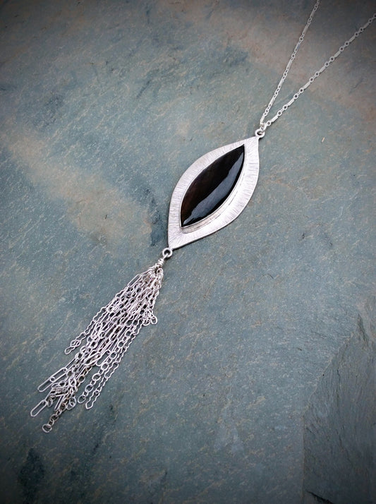 Purple Labradorite Tassel Necklace