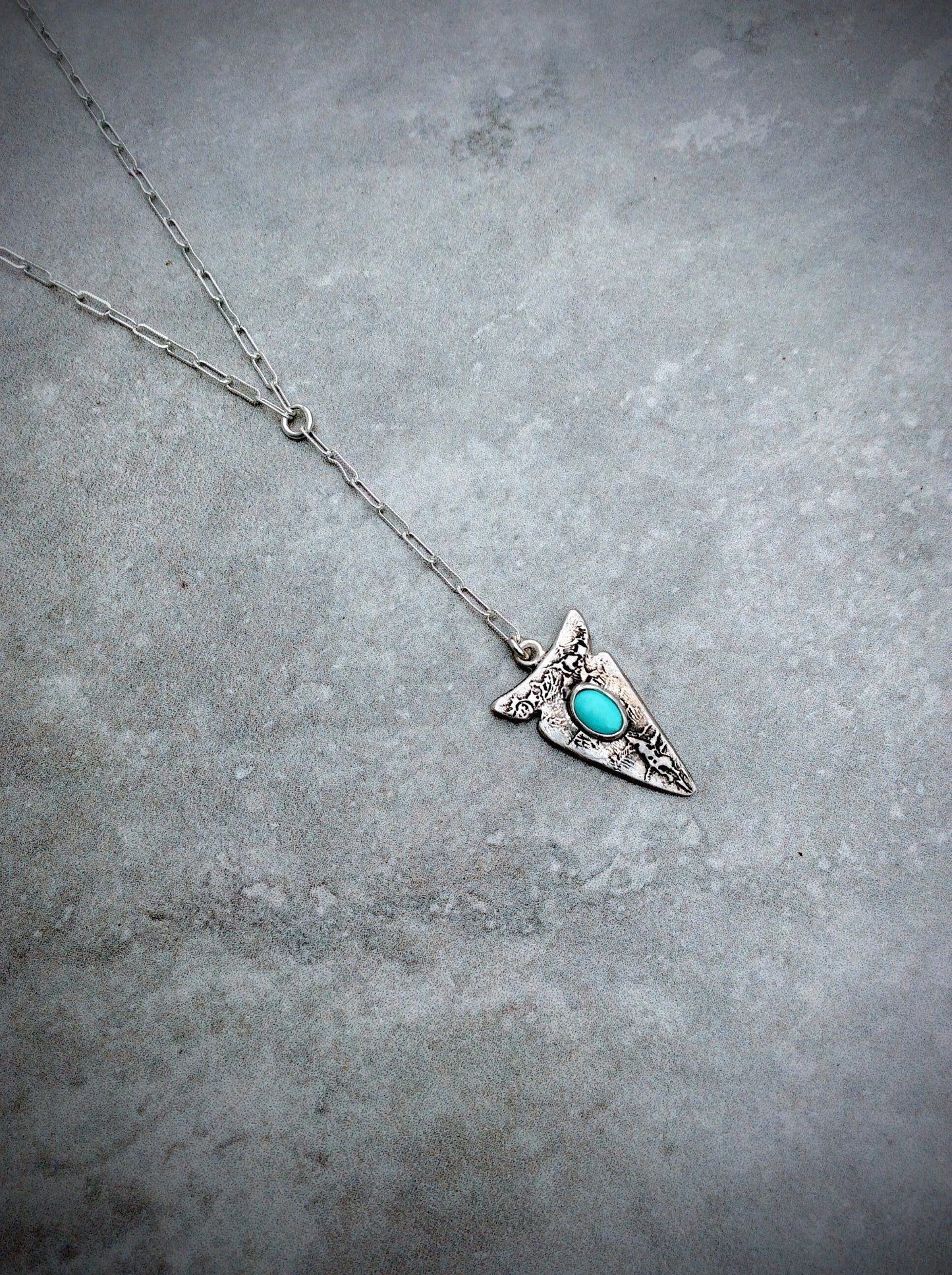 Turquoise Arrowhead Lariat Necklace
