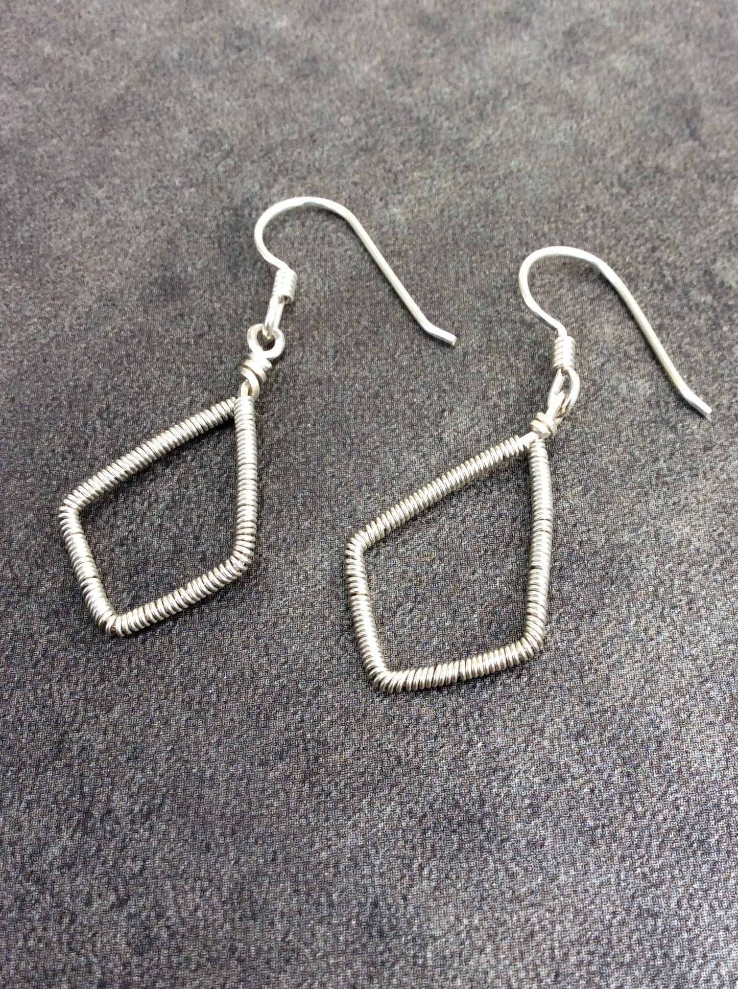 Silver Wire Wrapped Diamond Earrings