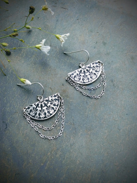 Mandala Chain Drape Earrings