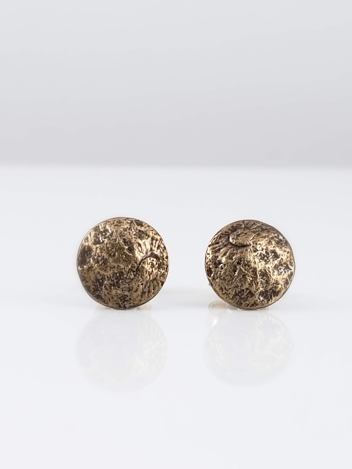 Moon Child Stud Earrings - Silver or Bronze