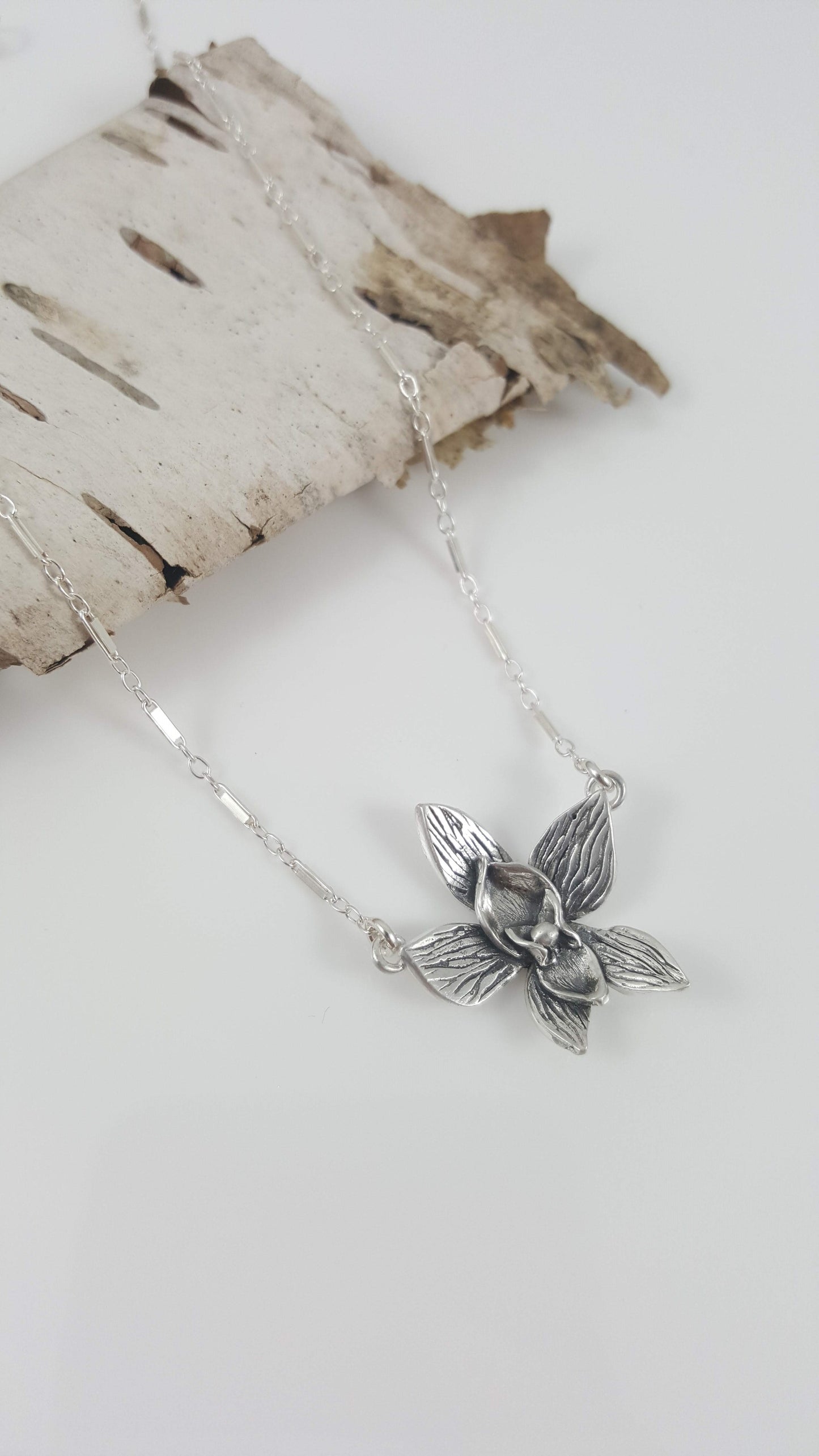 Custom Dragon Fly and Orchid Necklaces