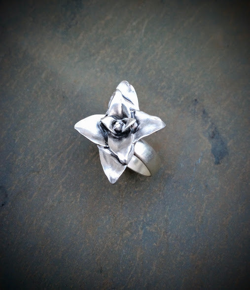 Silver Succulent Plant Ring