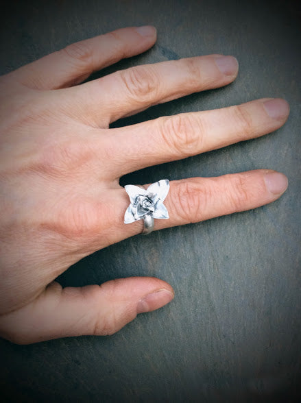 Silver Succulent Plant Ring
