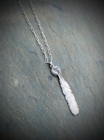 Disco Biscuits Feather Necklace