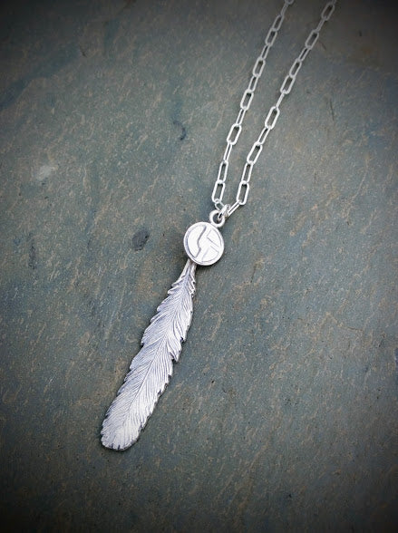 Disco Biscuits Feather Necklace