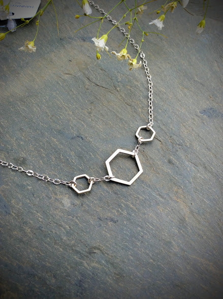 Triple Hexagon Necklace