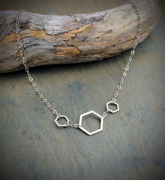 Triple Hexagon Necklace