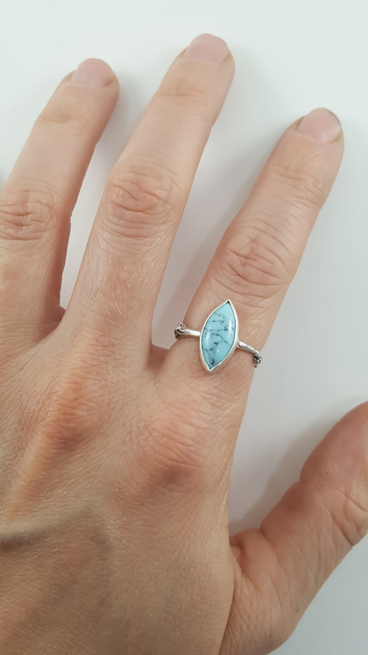 Marquise Turquoise Branch Band Ring