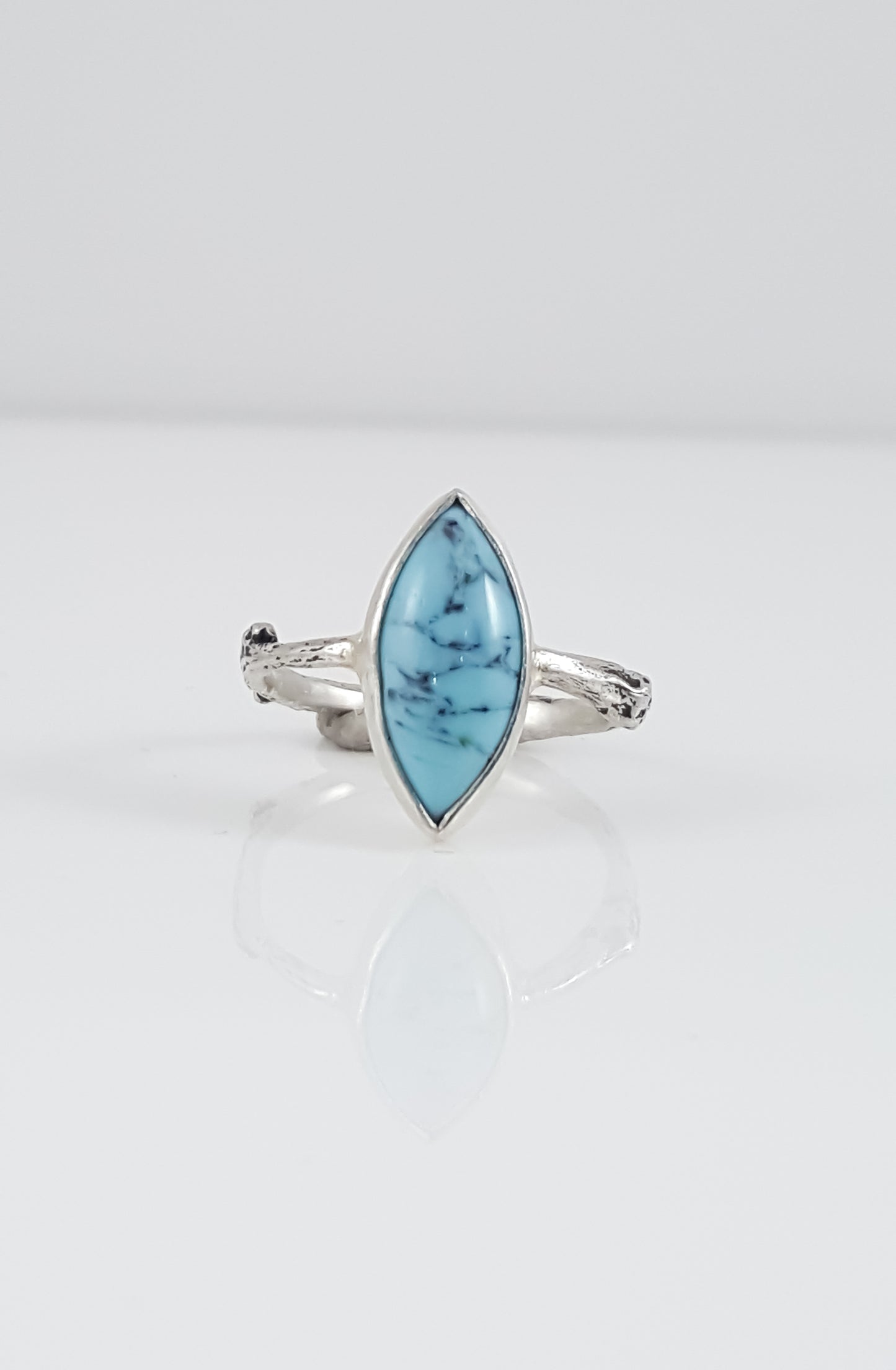Marquise Turquoise Branch Band Ring